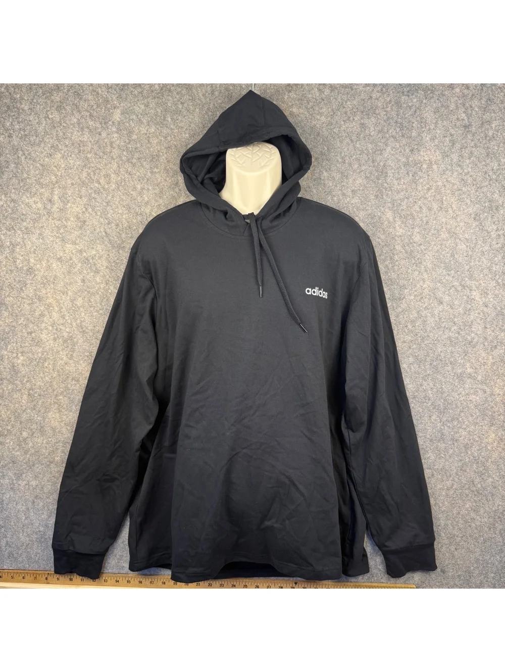 Adidas Lightweight Hoodie Black White Embroidered Men Size 2XL School Golf 862